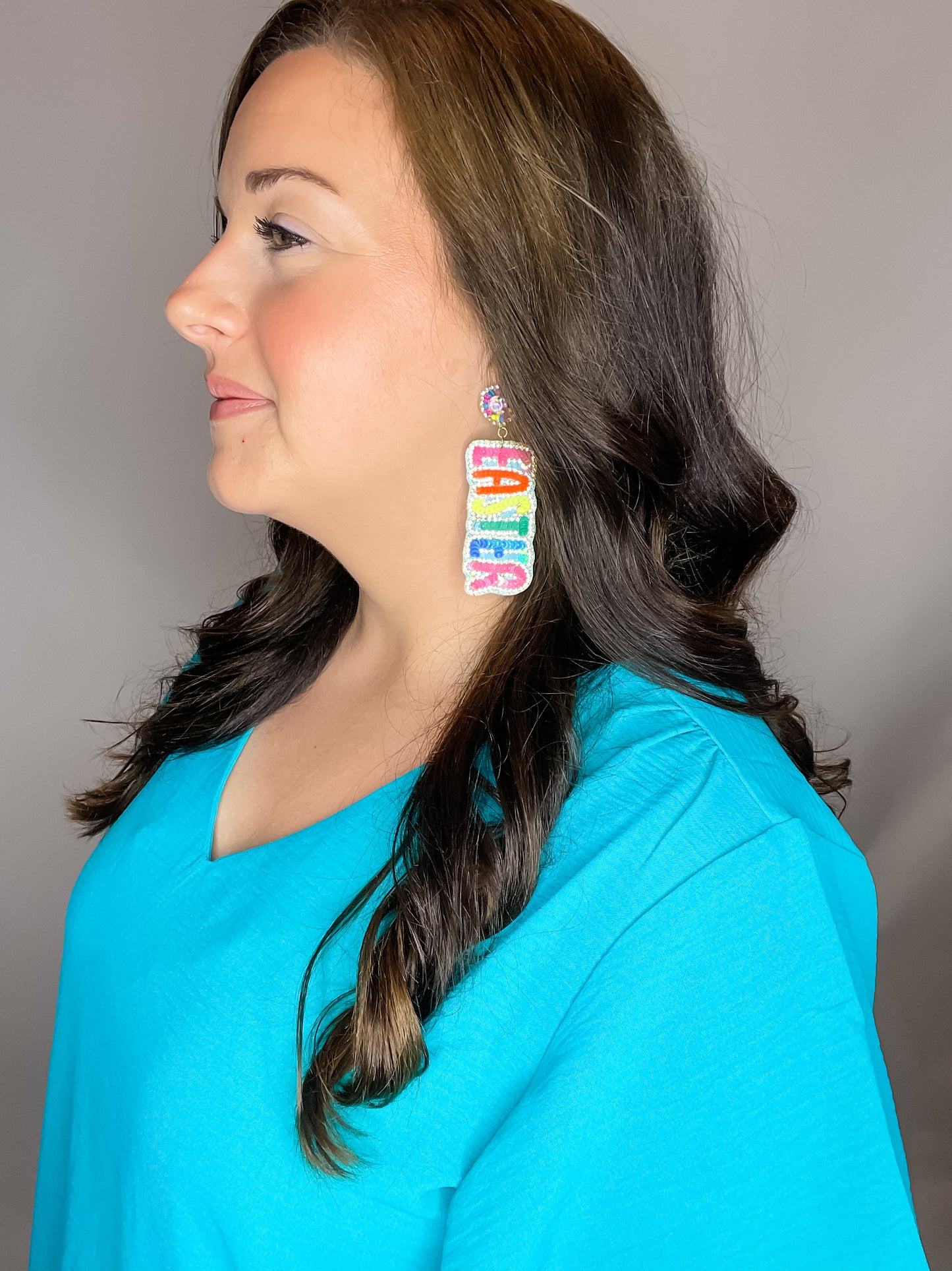 Vibrant Happy Easter Earrings