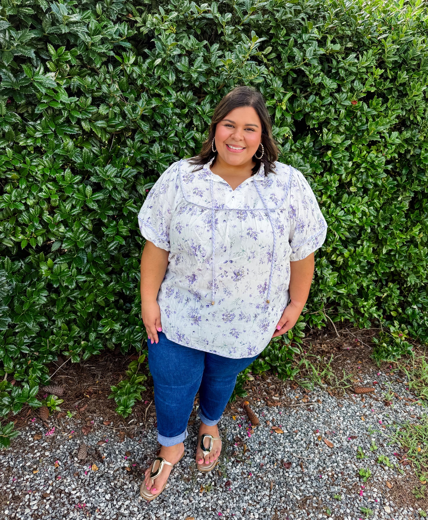 Curvy Fields of Lavender Top