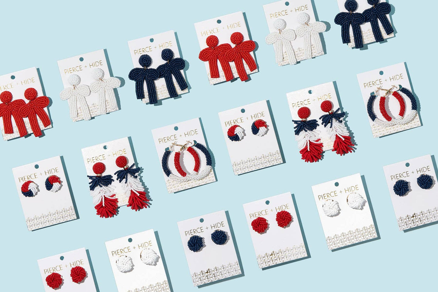 Red Beaded Bow Earrings