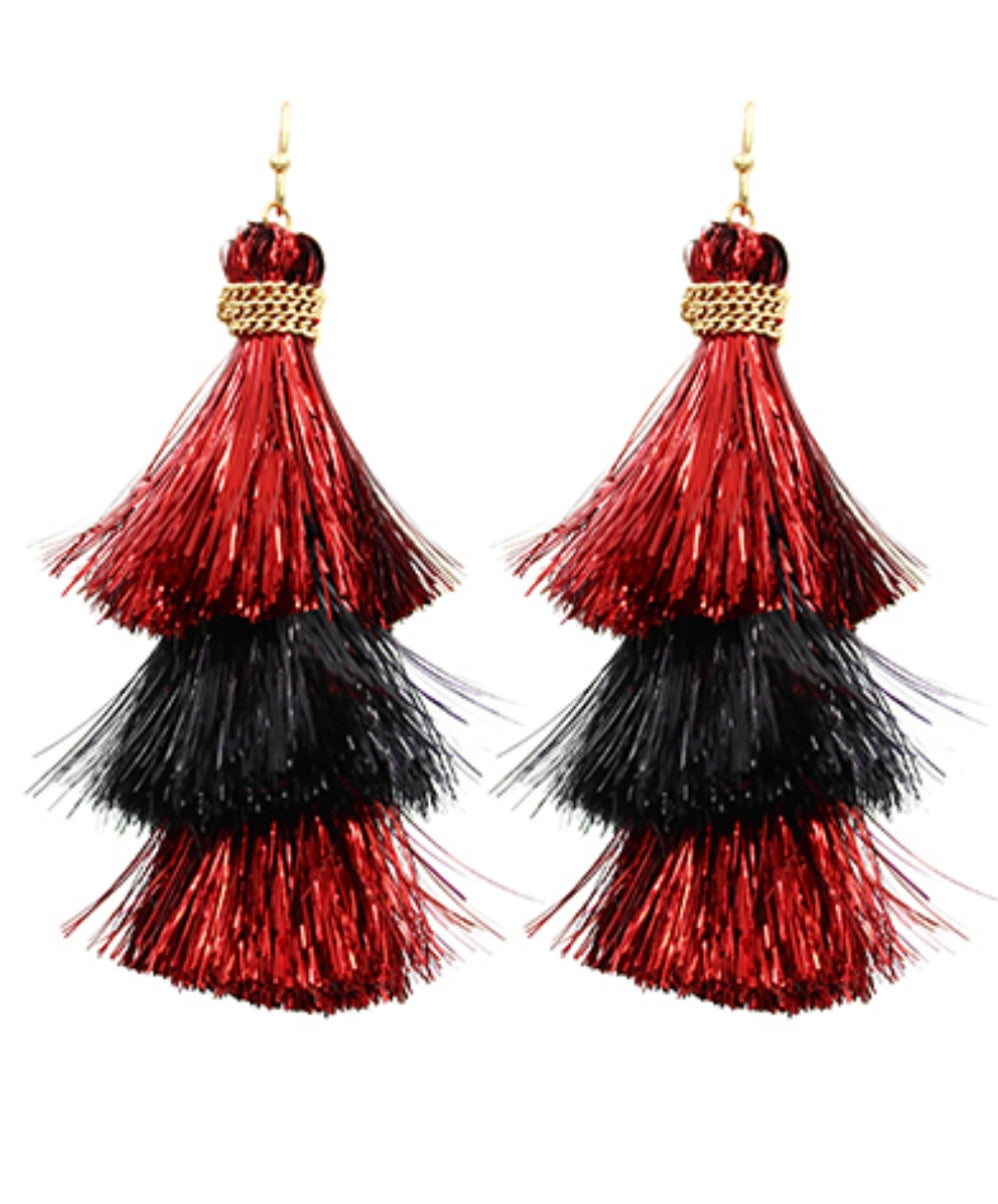 Tinsel Tassel Earrings