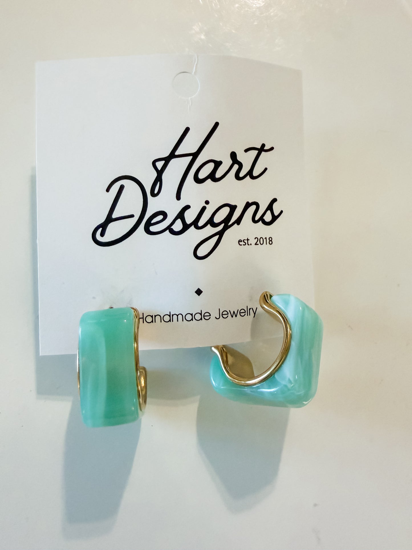 Hart Designs | Turquoise Square Hoops