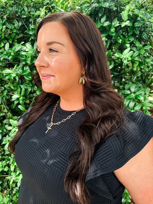 Golden Cross Pendant Necklace