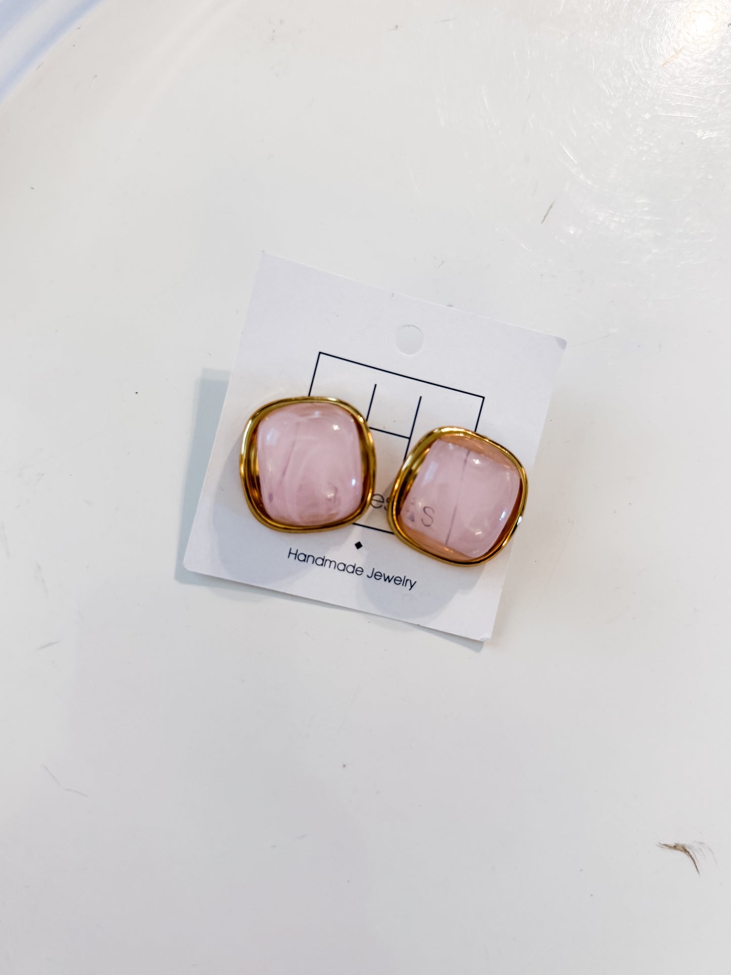 Hart Designs | Pink Square Earrings