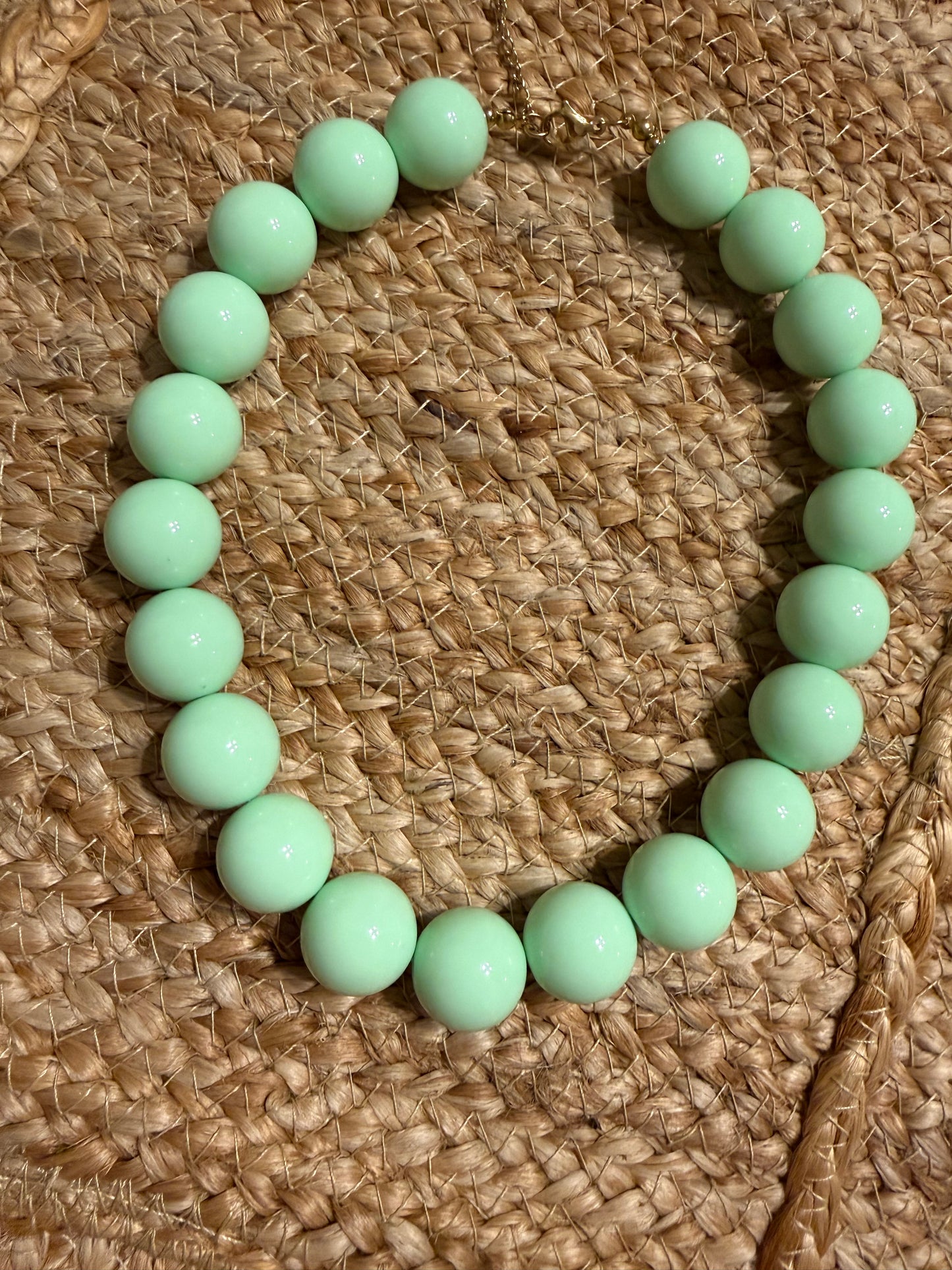 Pastel Green Beaded Necklace