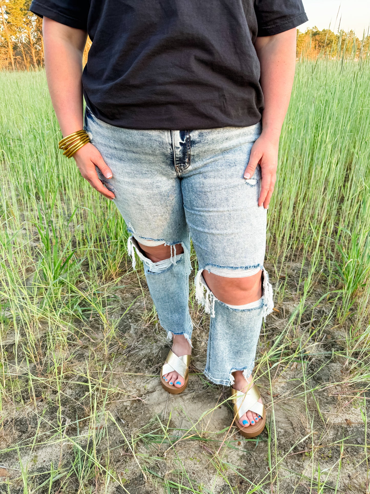 Curvy Lovervet Distressed Jeans