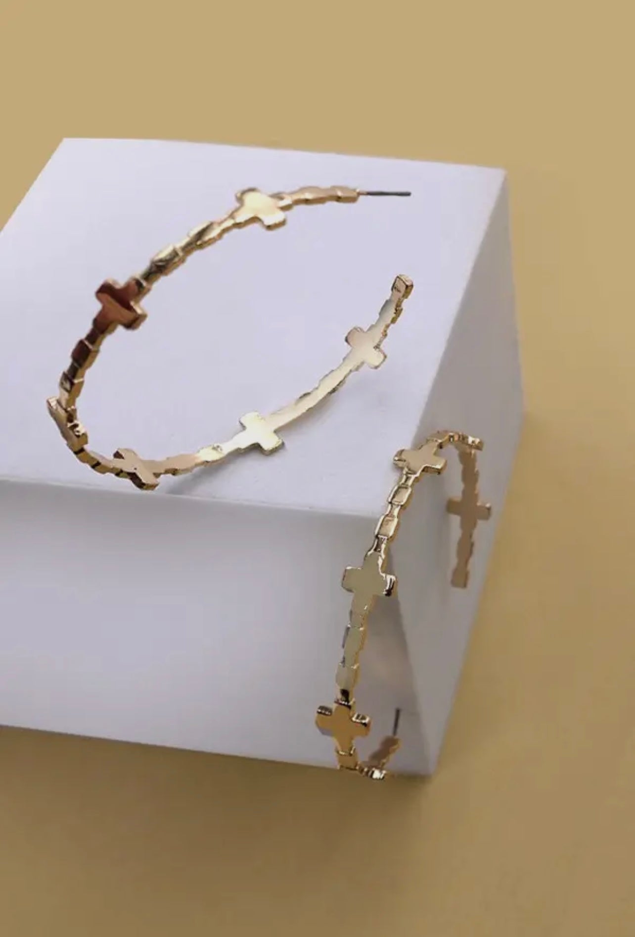 Faithful Hoop Earrings in Gold