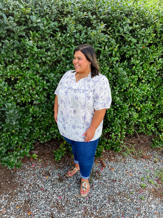 Curvy Fields of Lavender Top