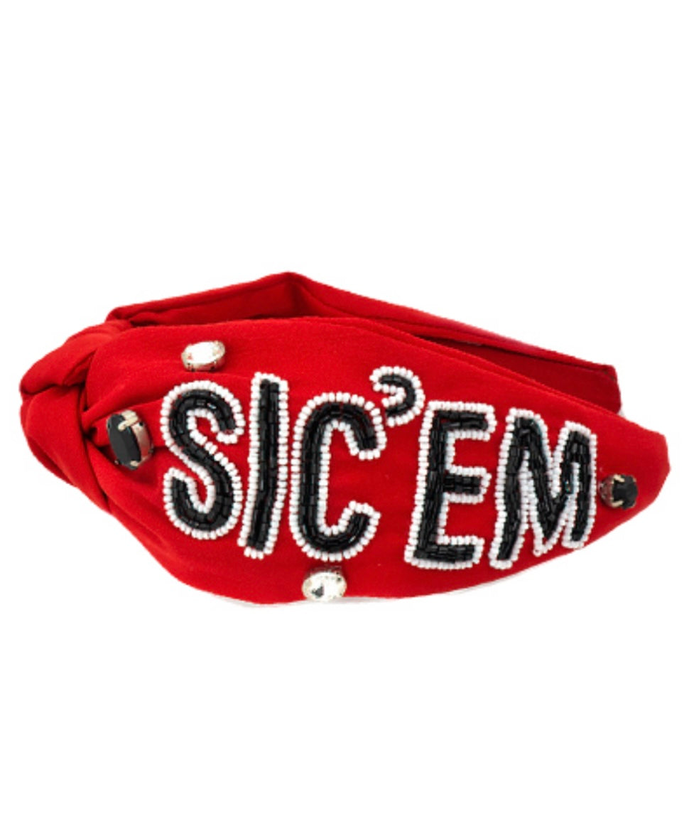 Sic ‘Em Headband in Red