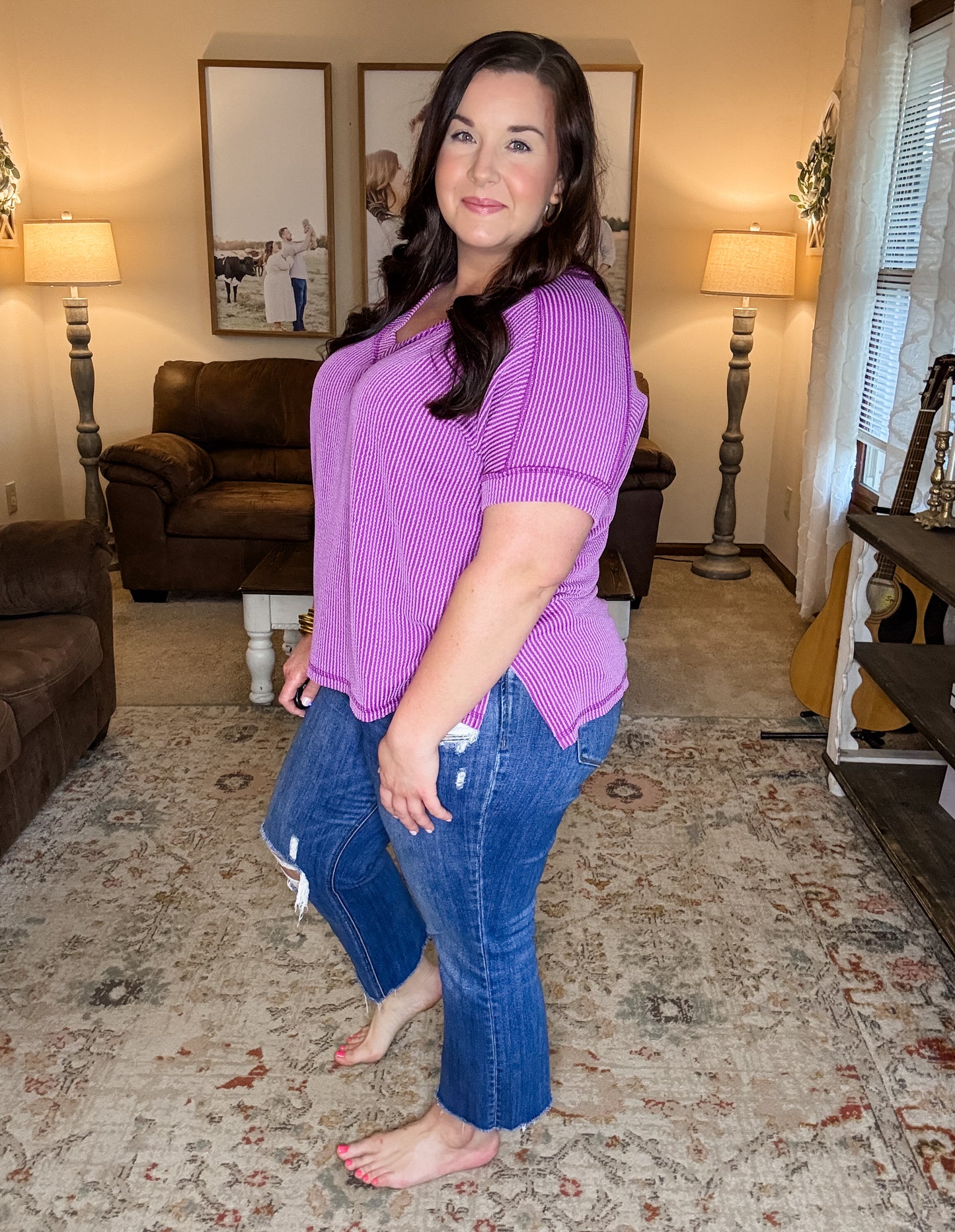 Fresh Flair Top in Plum