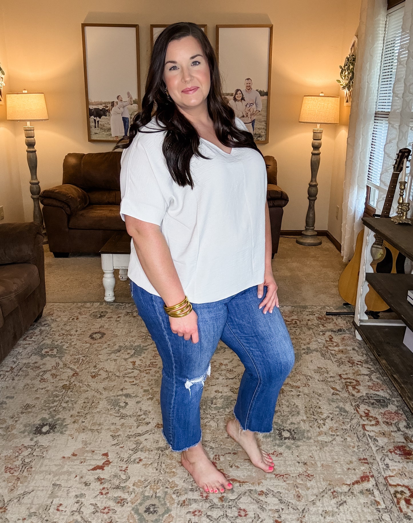 Spring Fling Top in Bone