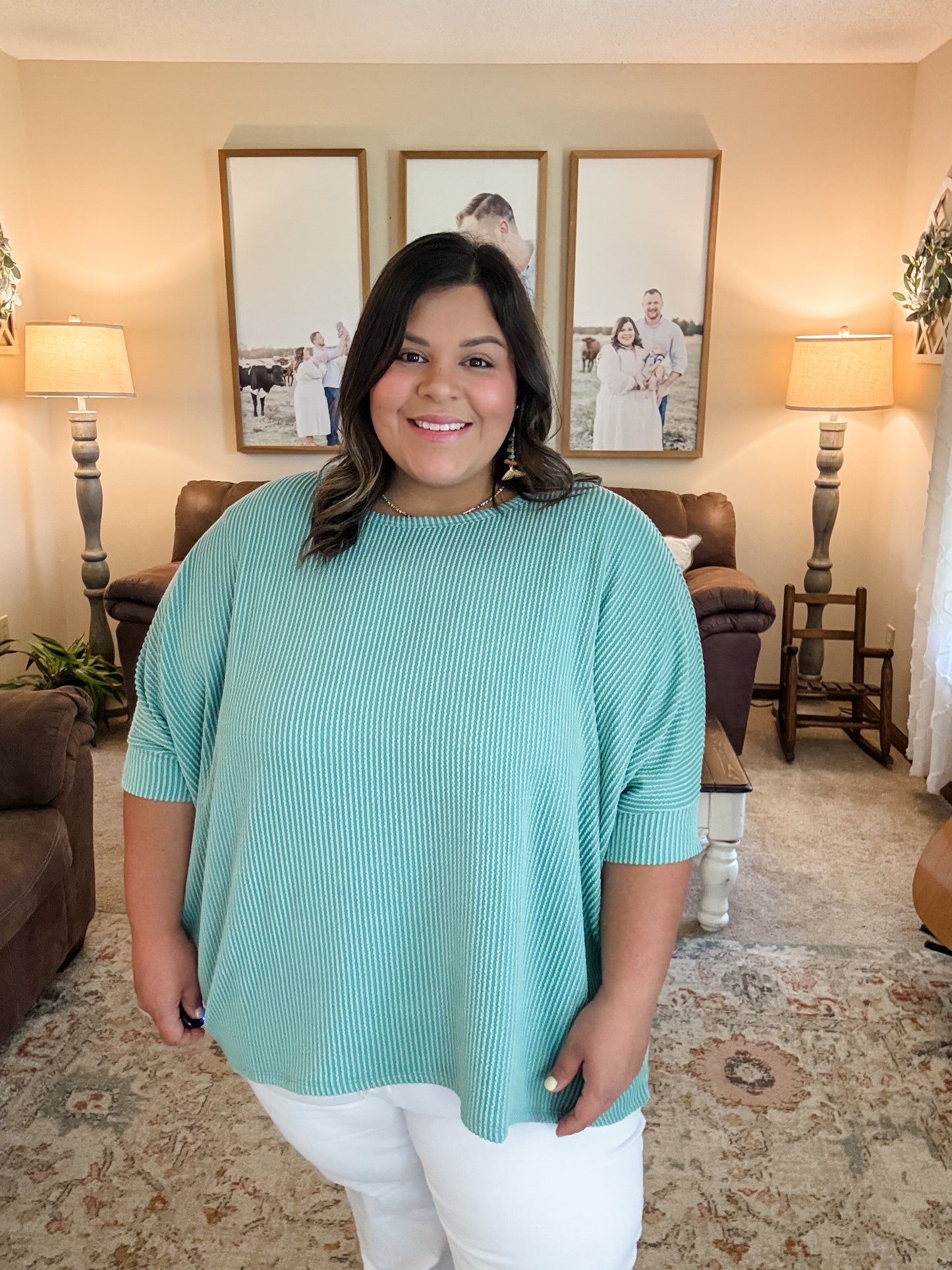 Curvy Oasis Raised Ribbed Top