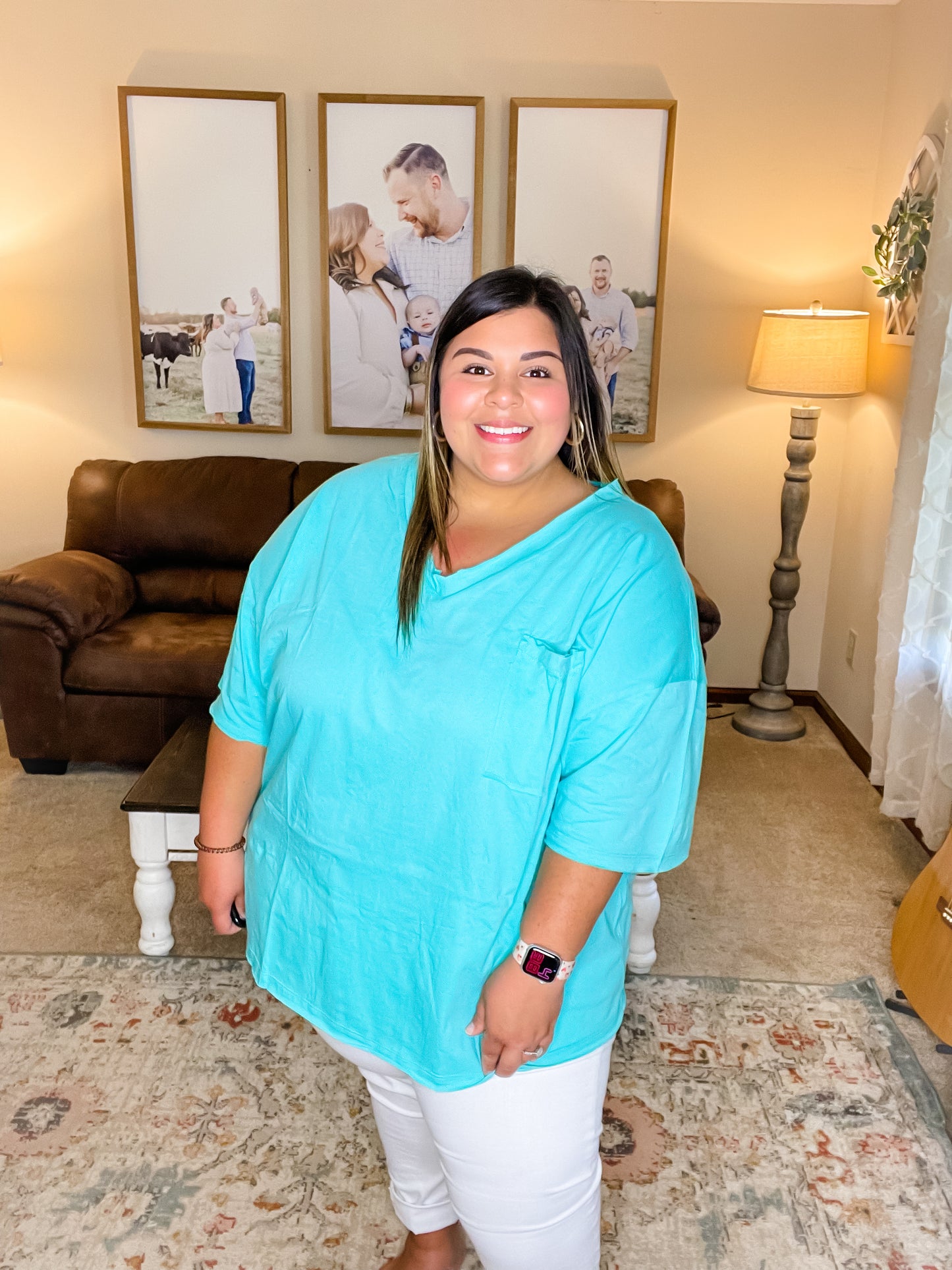 Curvy Basic Betty Top in Mint