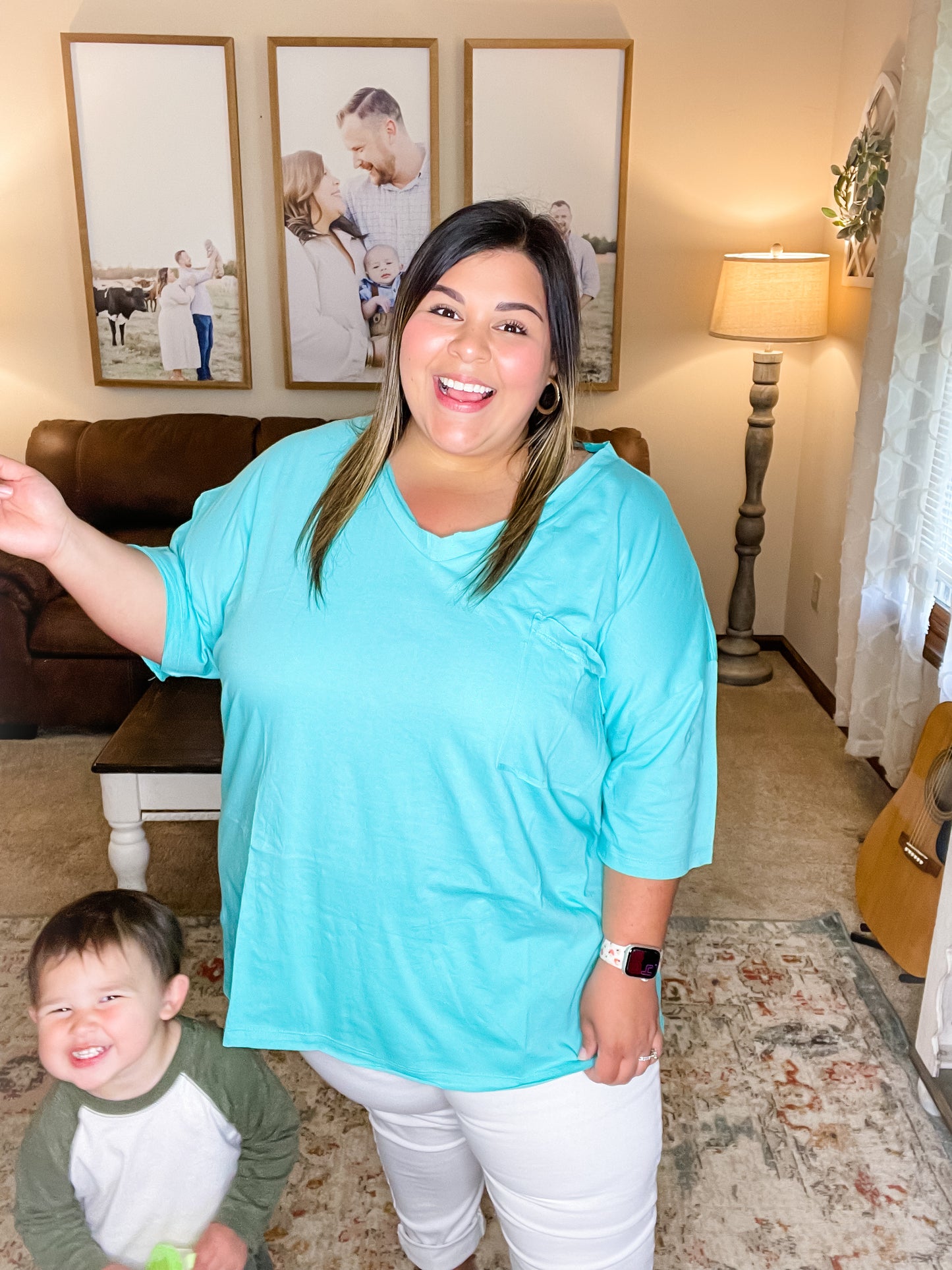 Curvy Basic Betty Top in Mint