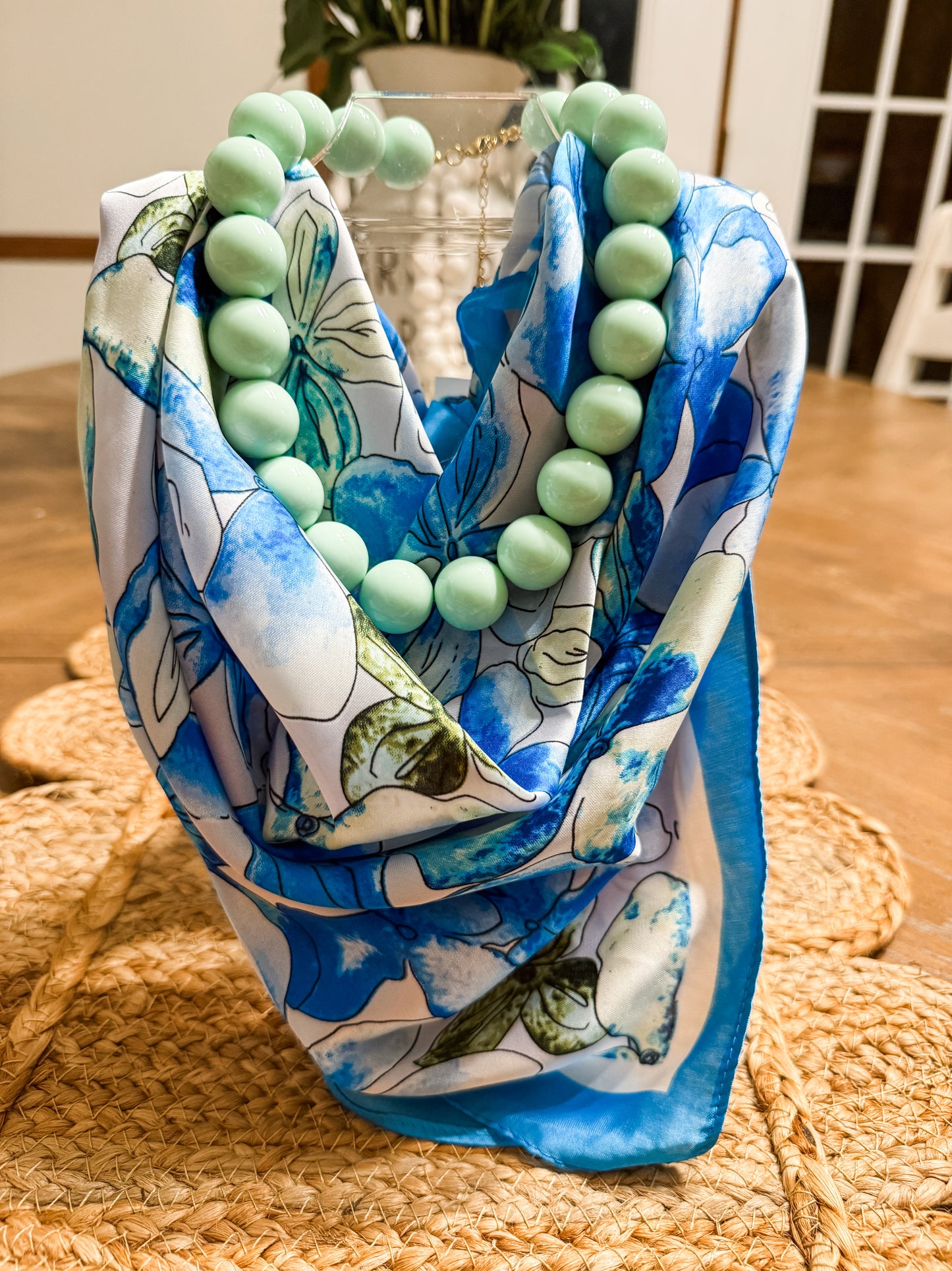 Whimsy Blue Scarf Necklace
