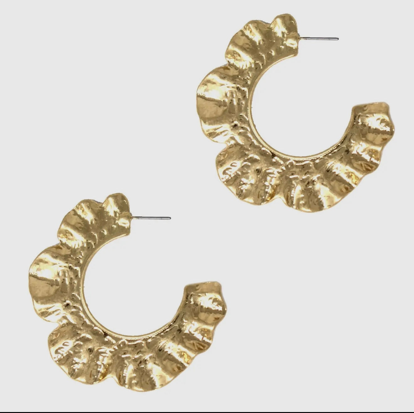 Hammered Gold Hoops