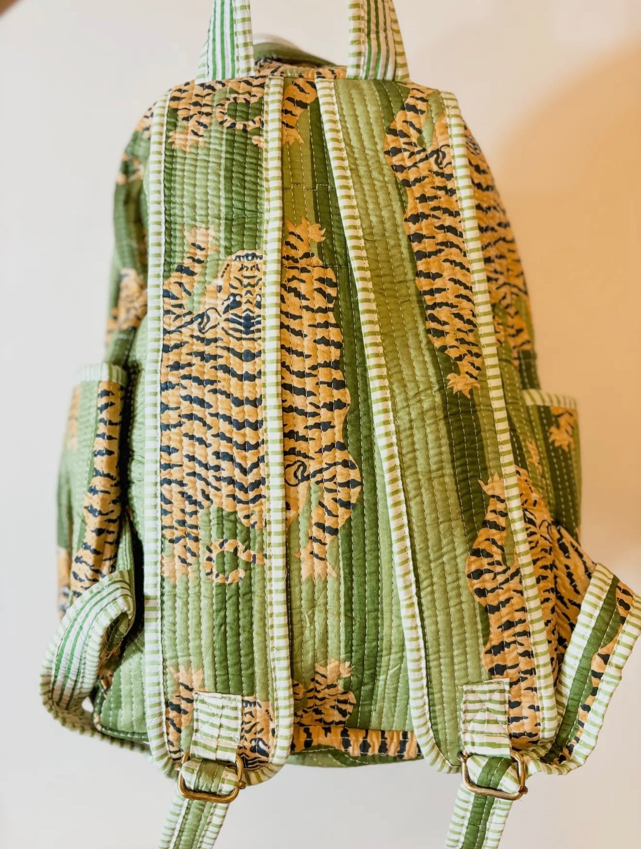 Sage Eye of the Tiger Quilted Backpack