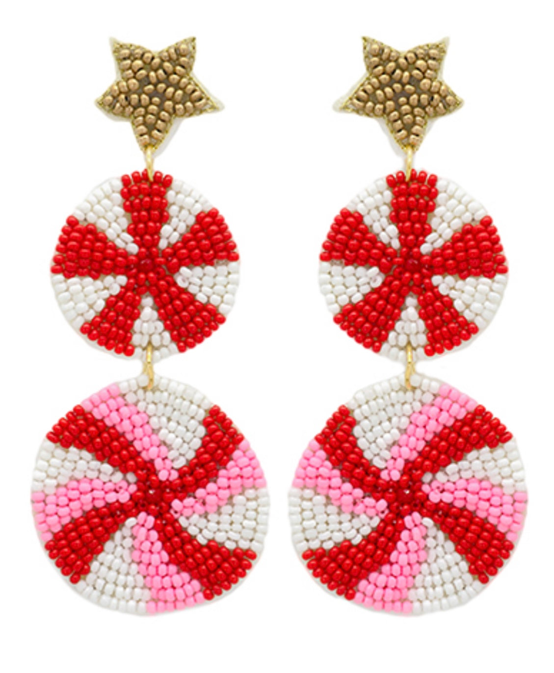 Peppermint Twist Dangle Earrings