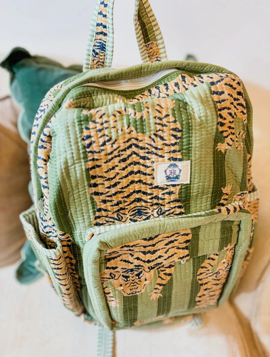 Sage Eye of the Tiger Quilted Backpack
