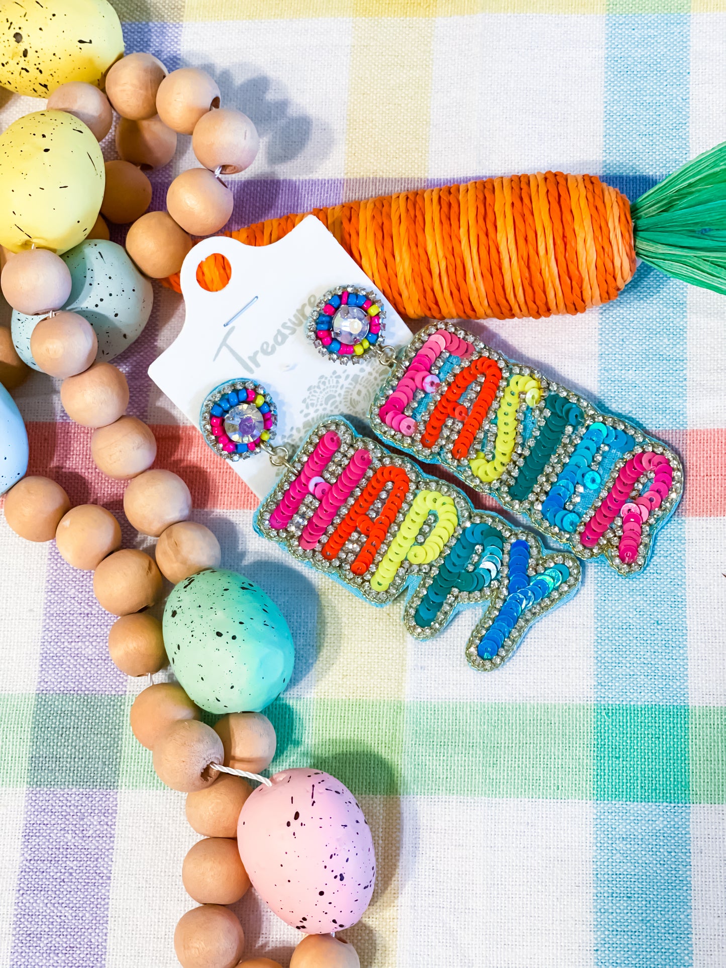 Vibrant Happy Easter Earrings