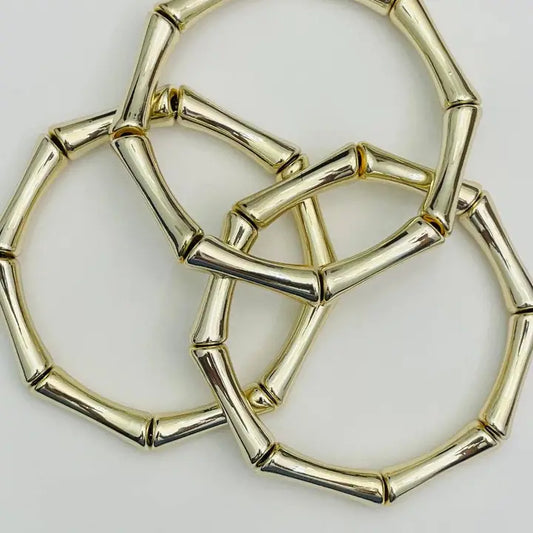 Gold Bamboo Bracelet Set