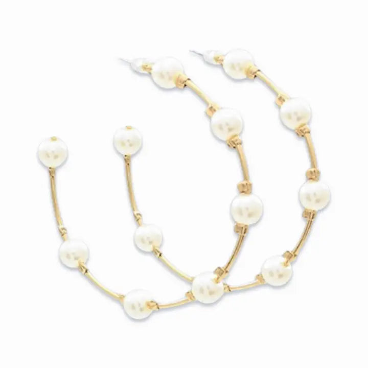 Pearl Hoop Earrings