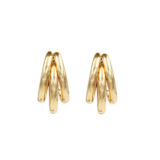 Gold Tri-Hoop Earrings