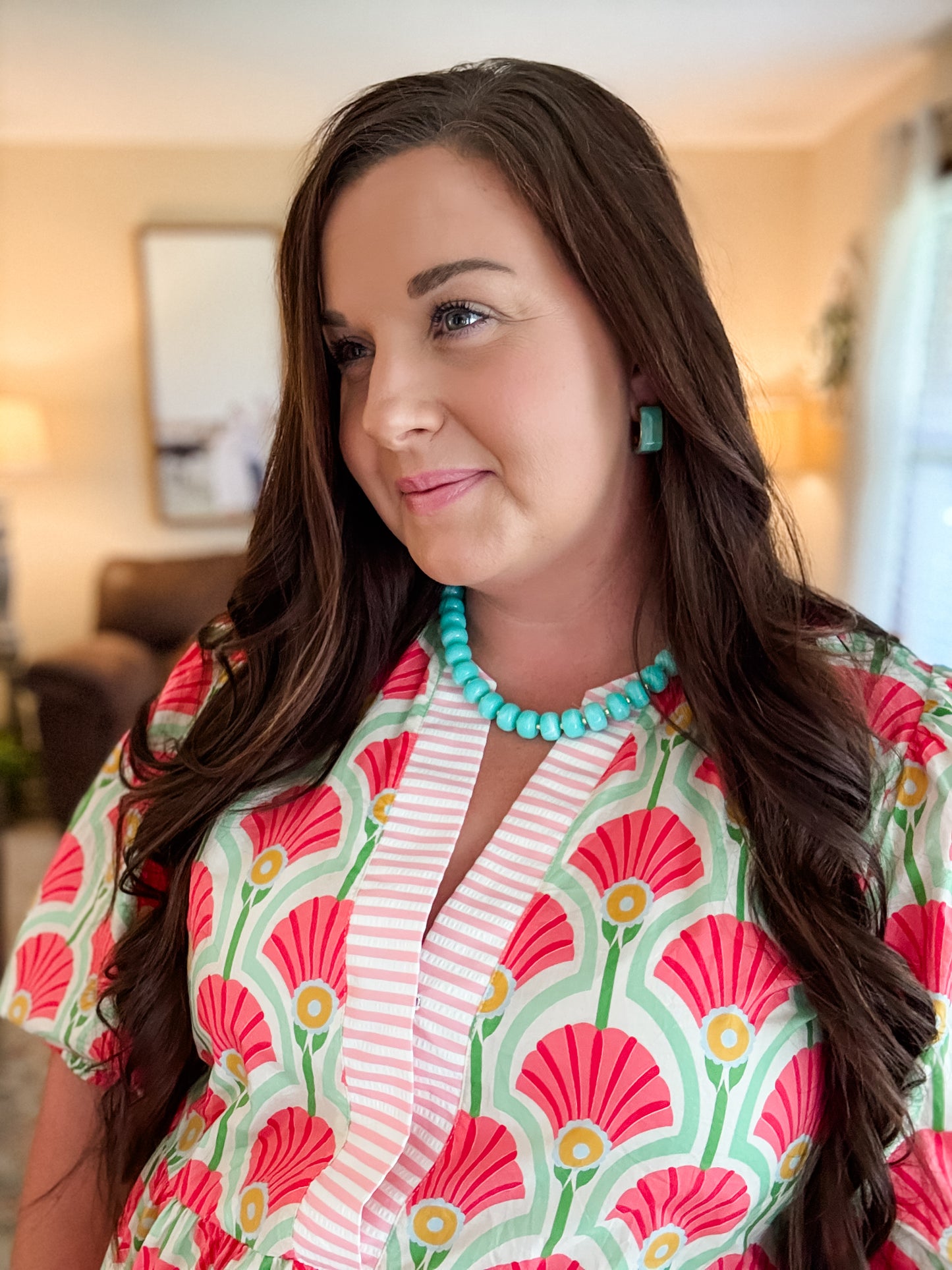 Hart Designs | Turquoise Square Hoops