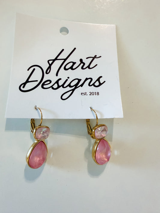 Hart Designs | Pink Jewel Drop Earrings