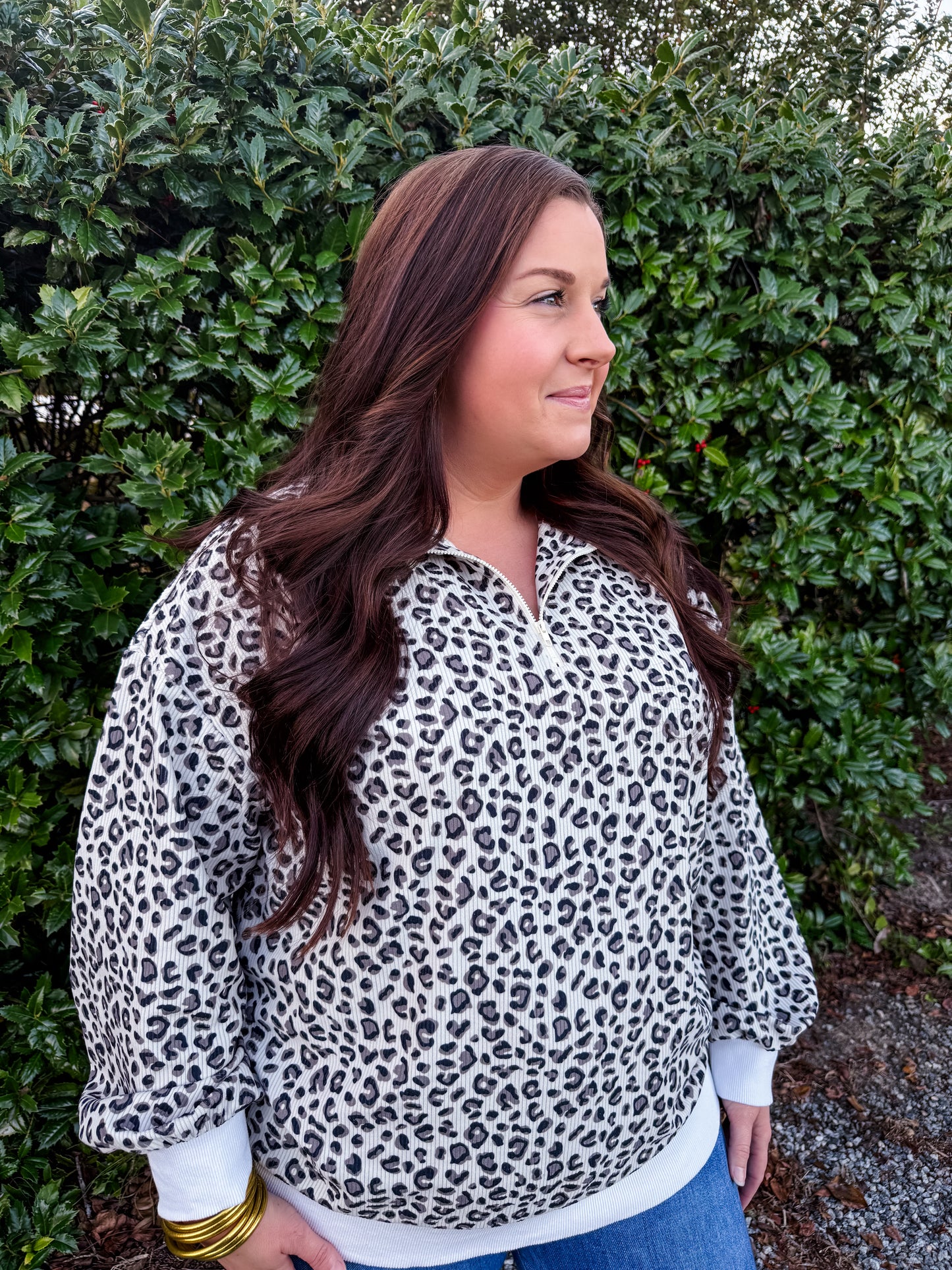Leopard Corduroy Pullover