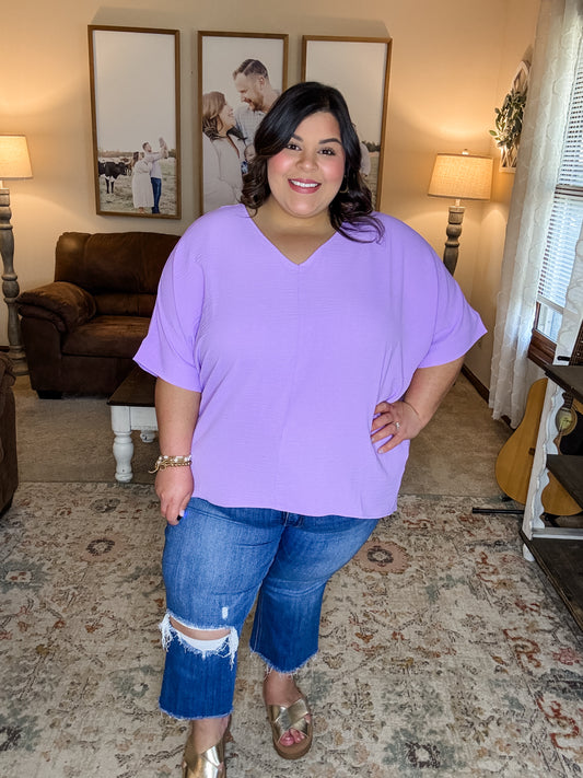 Curvy Spring Fling Top in Lavender