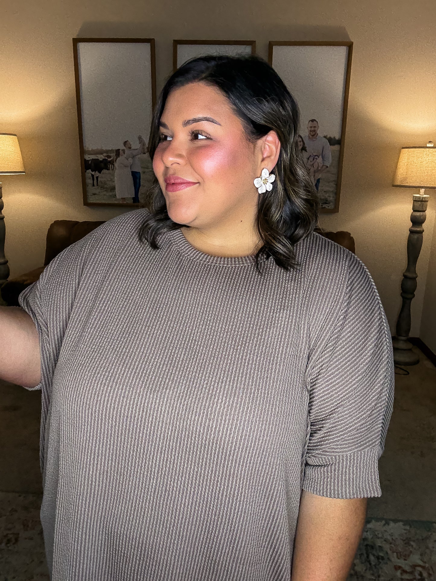 Mocha Relaxed Ribbed Top