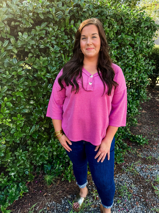 Crisp Morning Top in Berry