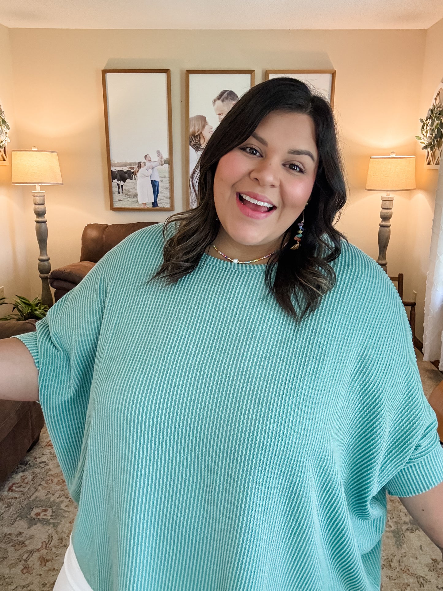 Curvy Oasis Raised Ribbed Top