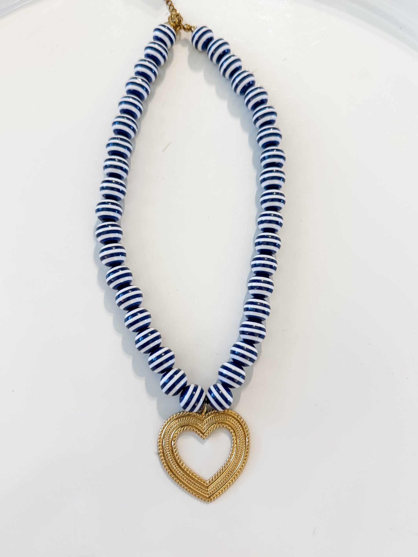 Hart Designs | Navy Striped Beads Necklace