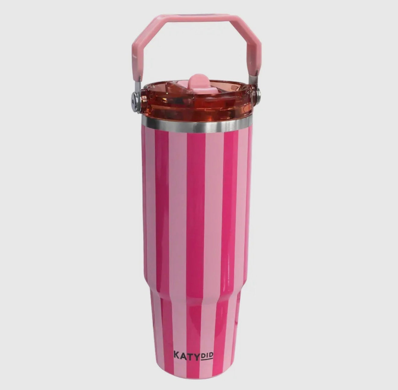 Pink + Hot Pink Cabana Striped Tumbler