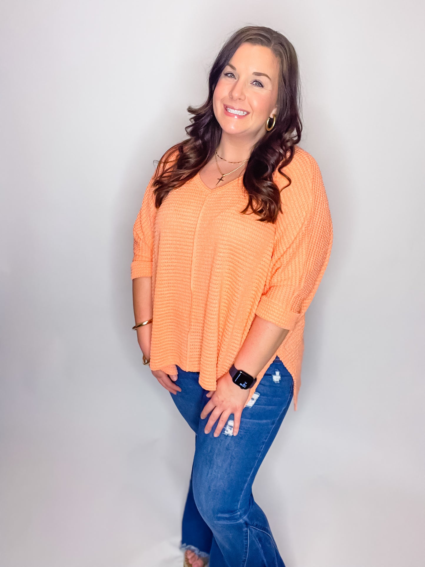 Curvy Warming Up Top in Coral