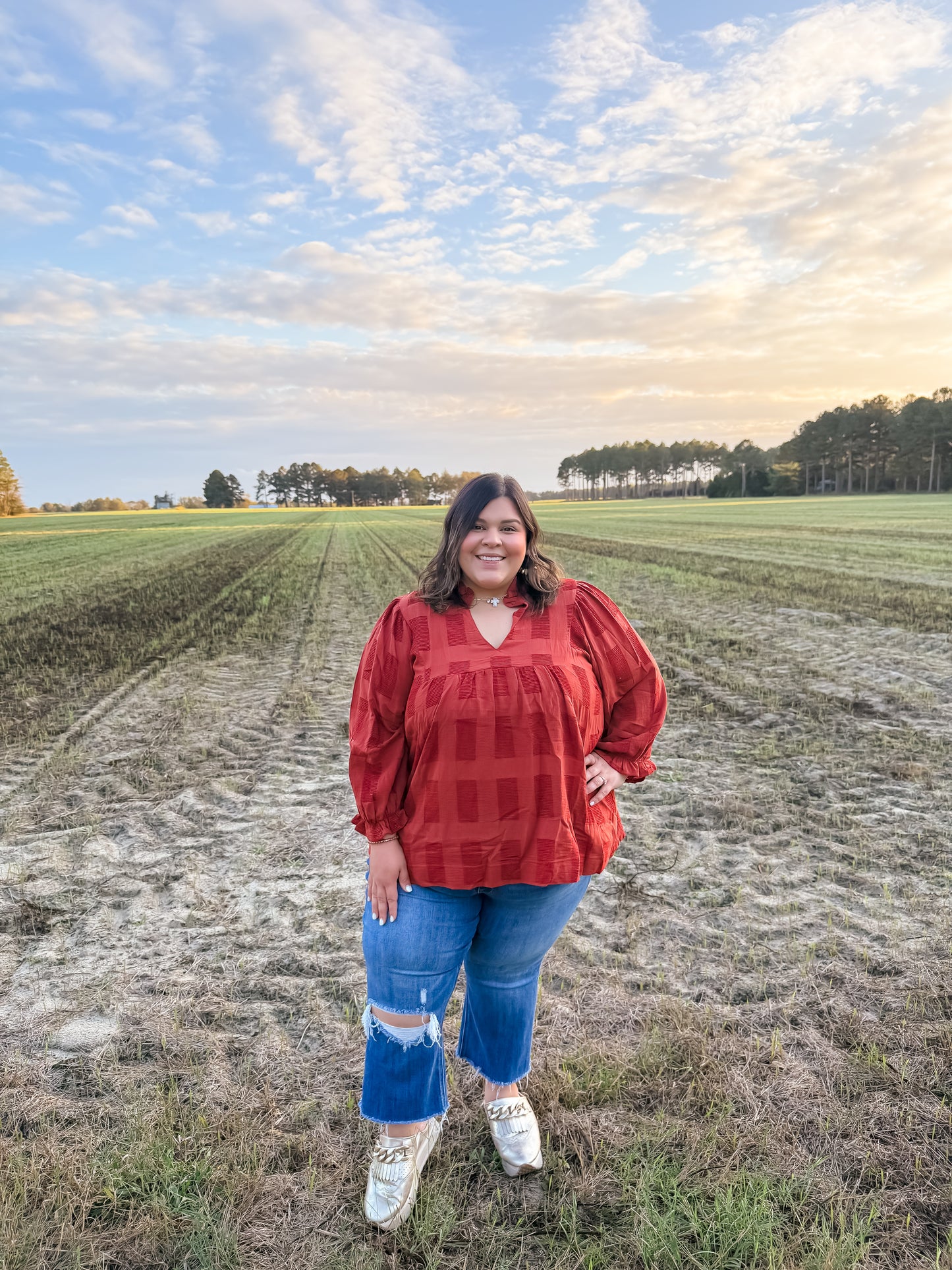 Curvy Terracotta Dreams Top