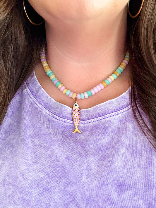 Hart Designs | Purple Pastels Fish Necklace