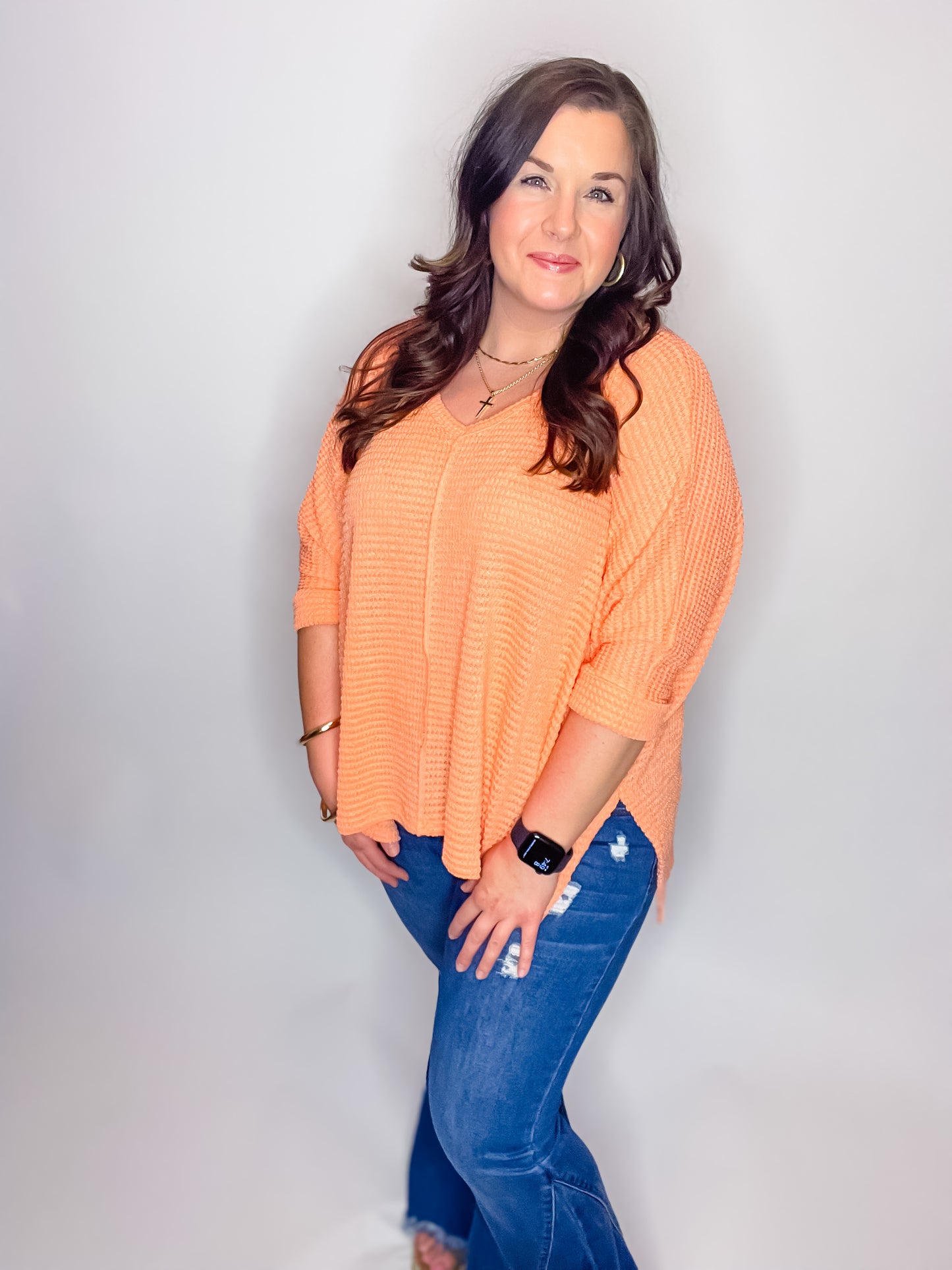 Curvy Warming Up Top in Coral