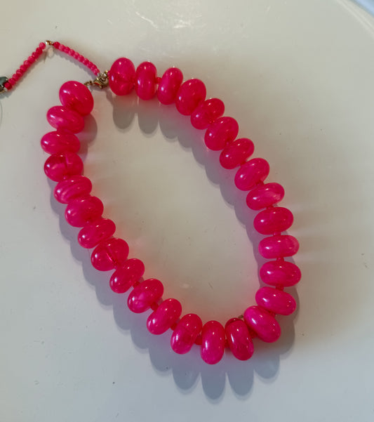 Hart Designs | Hot Pink Beaded Necklace