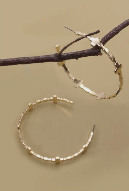 Faithful Hoop Earrings in Gold