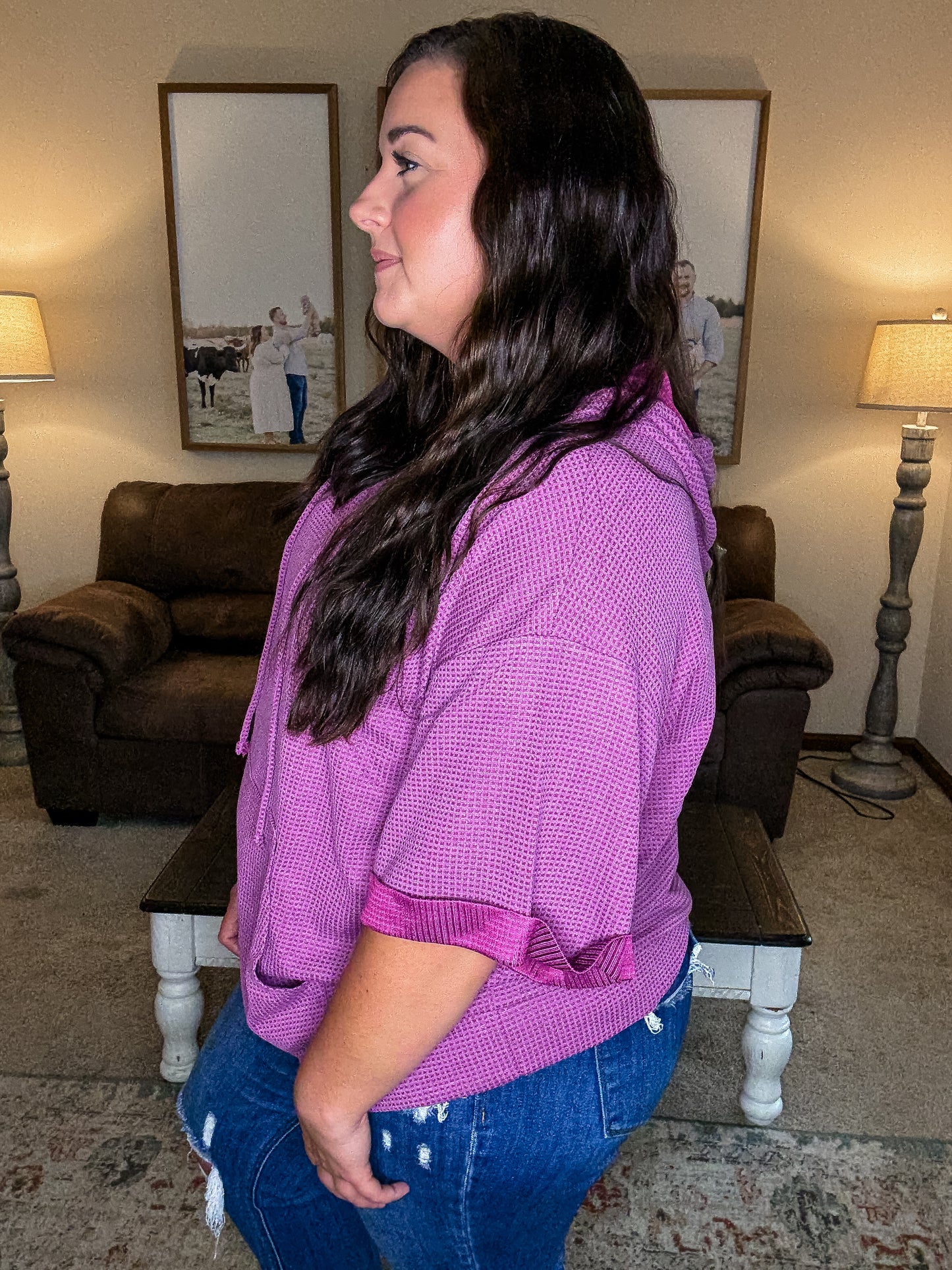 Magenta Hoodie Pullover