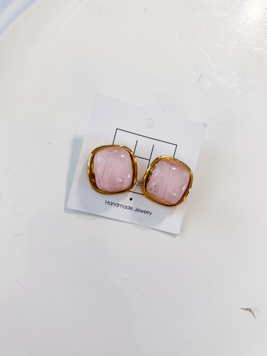 Hart Designs | Pink Square Earrings