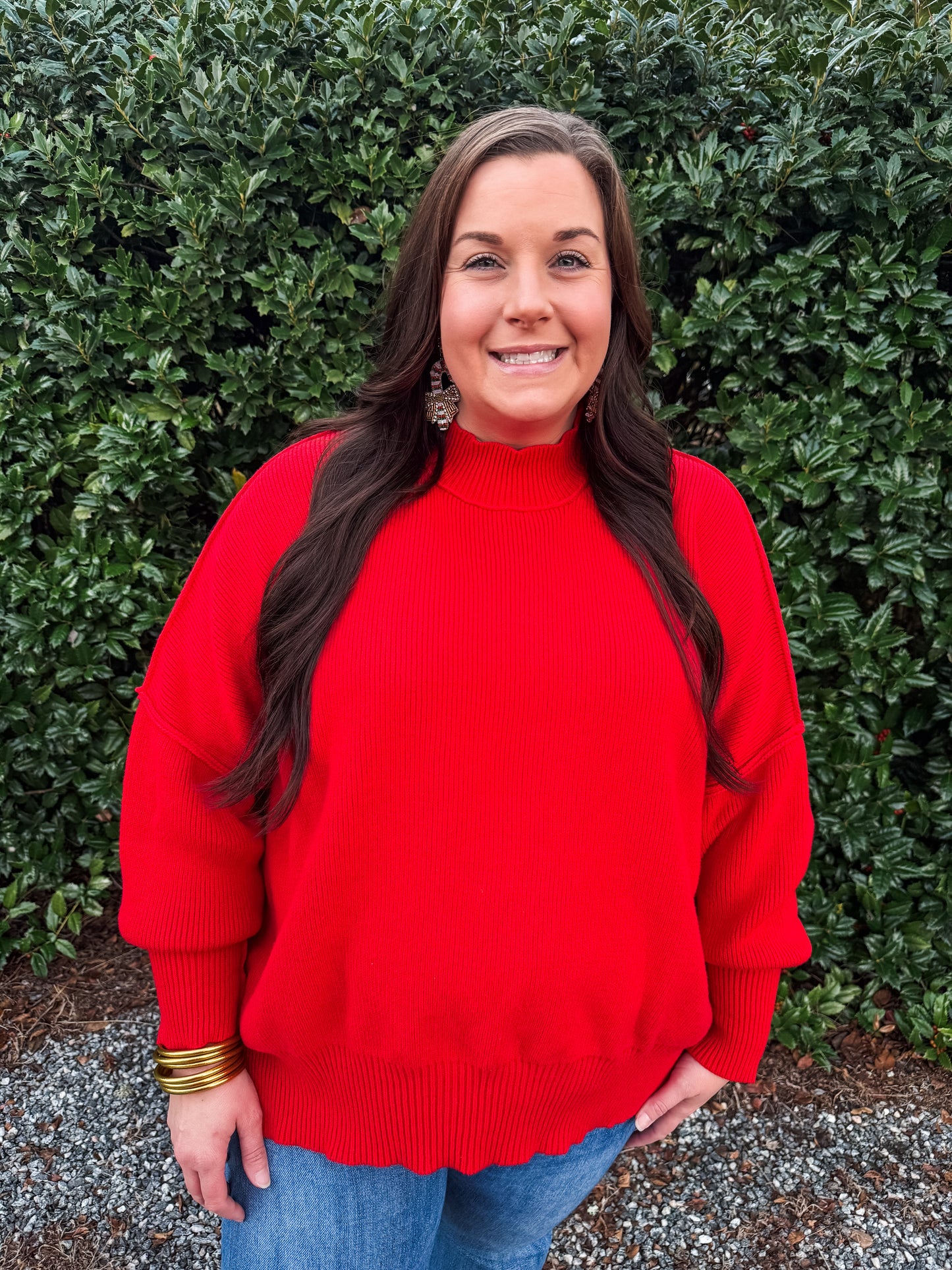 Curvy Mistletoe Wishes Sweater