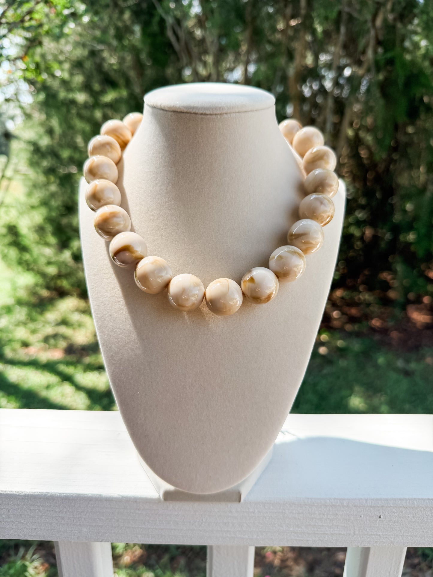 Cream Beaded Necklace