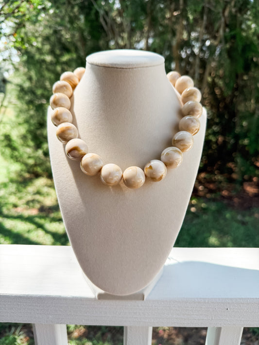 Cream Beaded Necklace
