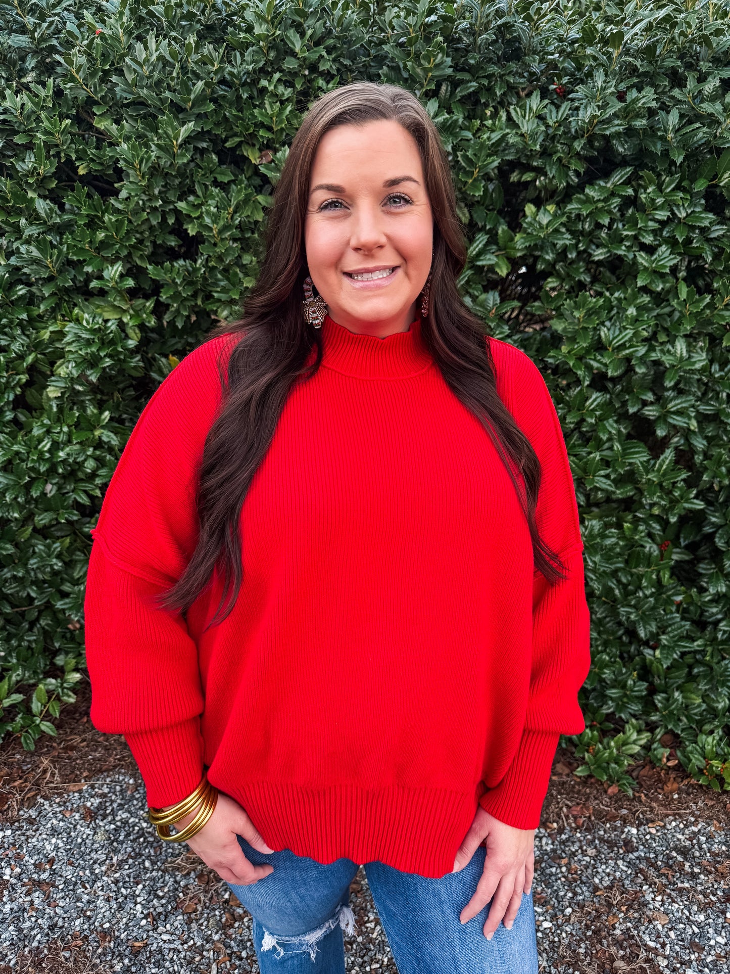 Curvy Mistletoe Wishes Sweater