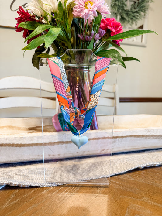 Aquamarine Scarf Necklace