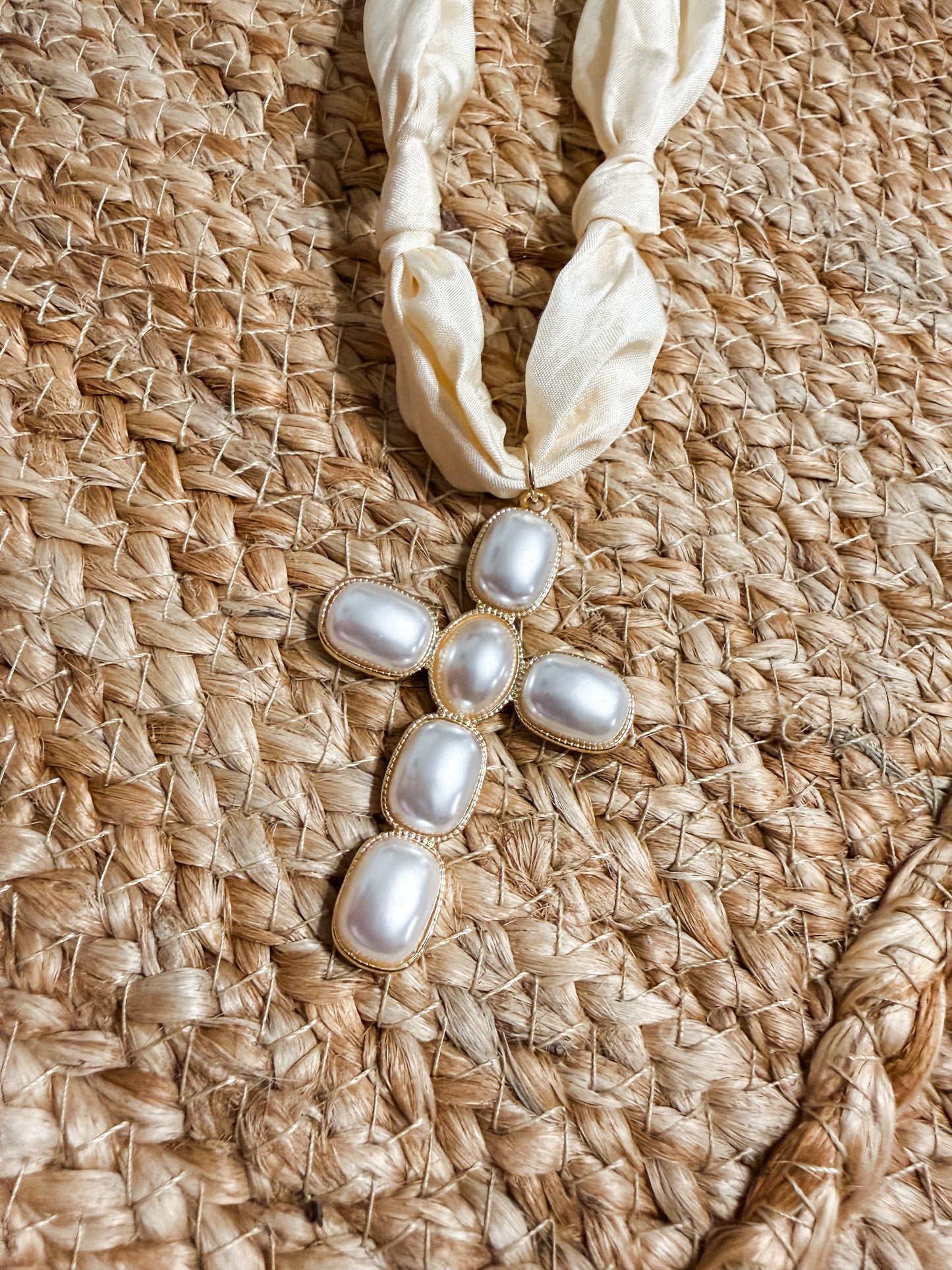 Annalyse Pearl Cross Necklace