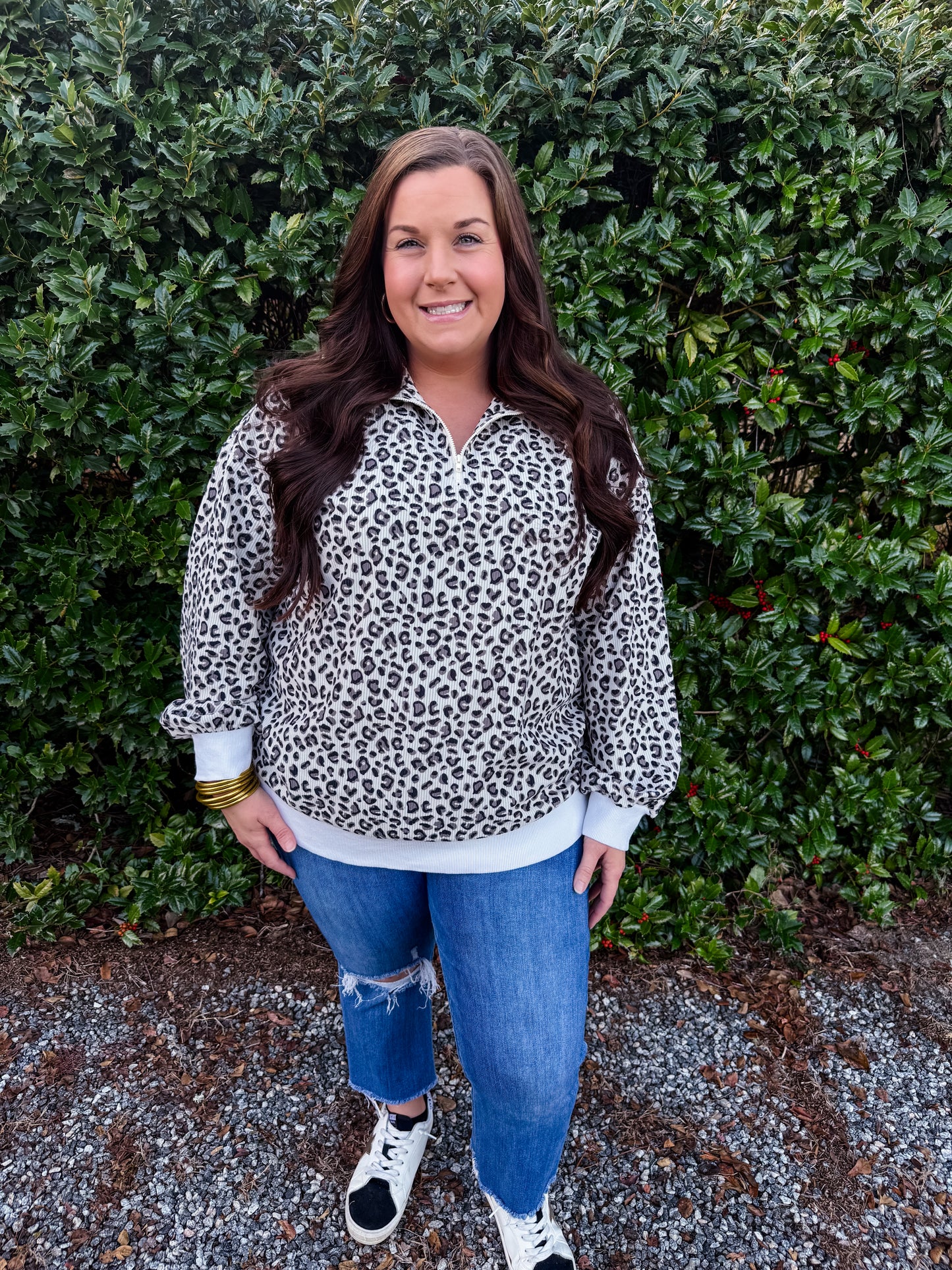 Leopard Corduroy Pullover